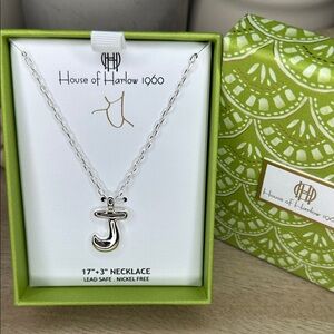 House of Harlow 1960 Silver Initial ‘J’ Necklace